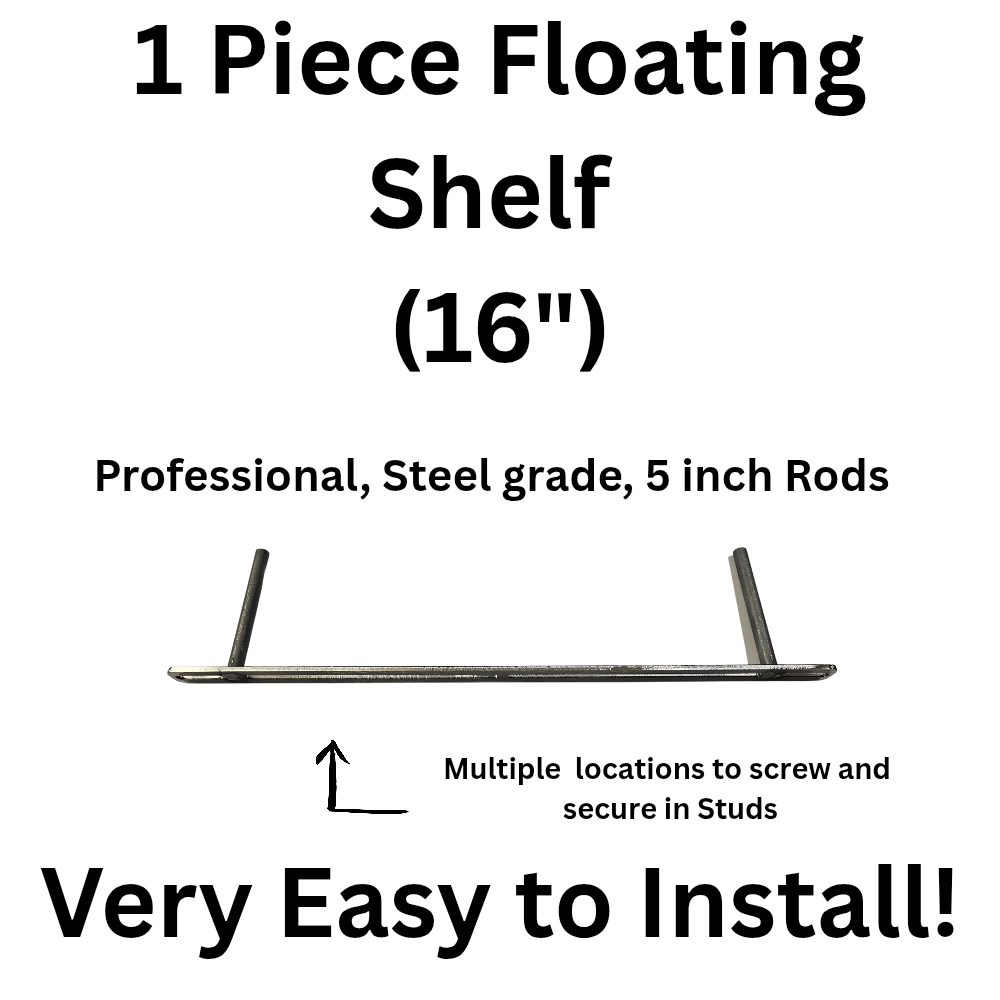 1 Piece Floating Shelf (16")