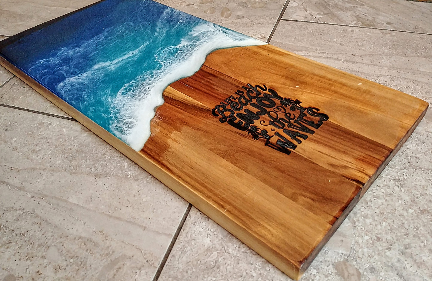 Ocean Resin Charcuterie Board with Custom Design