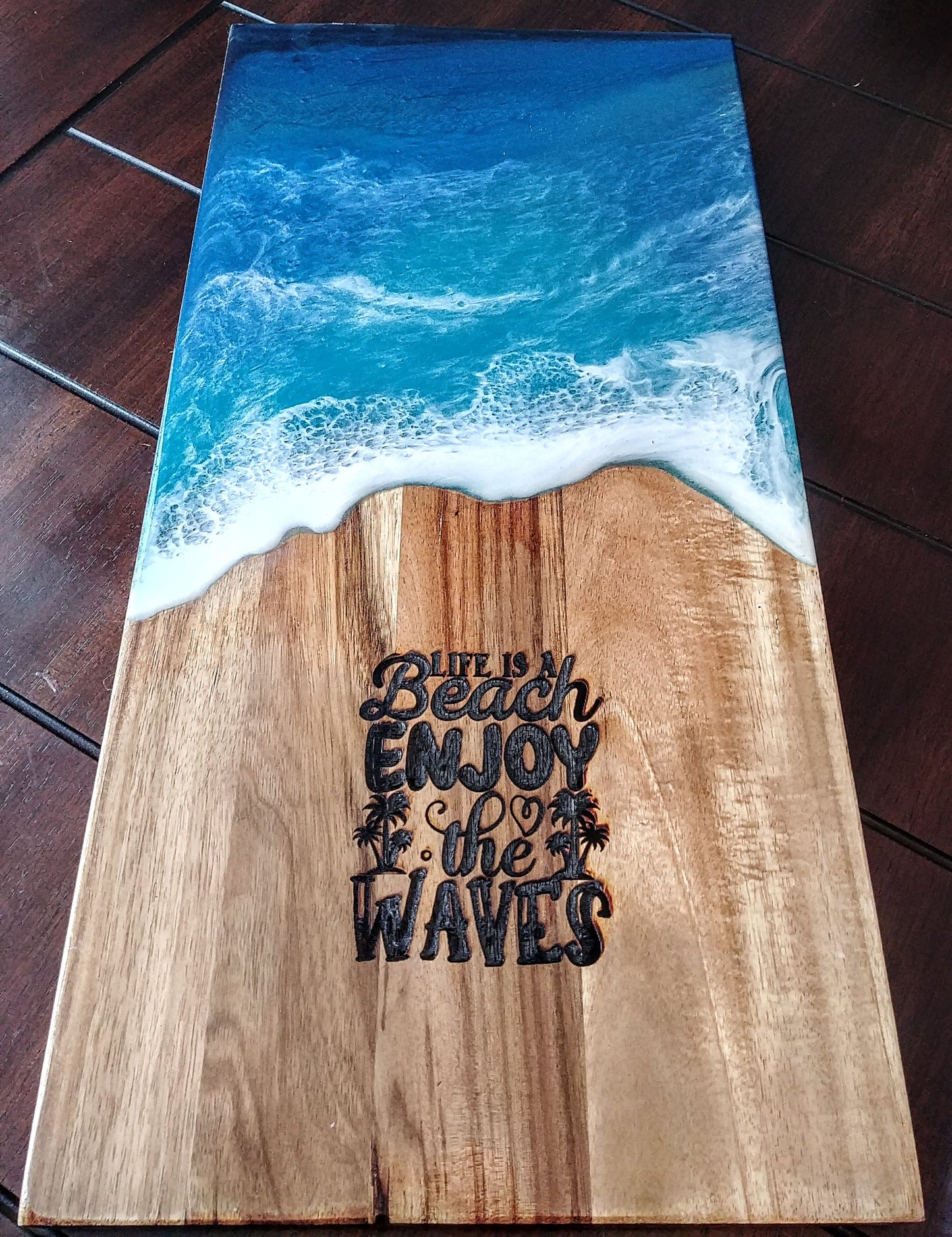 Ocean Resin Charcuterie Board with Custom Design