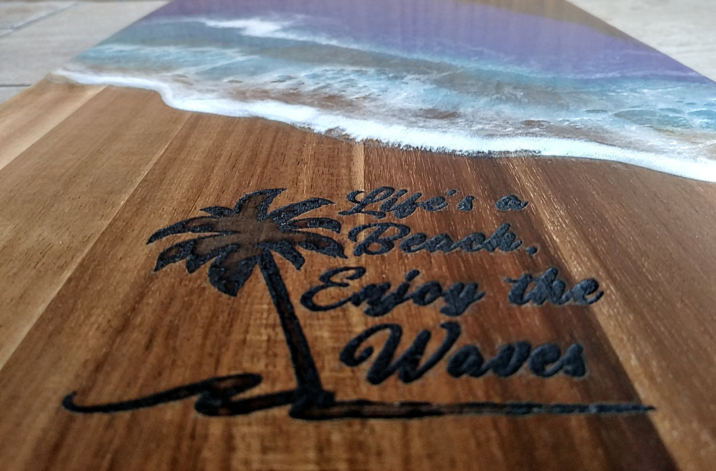 Ocean Resin Charcuterie Board with Custom Design