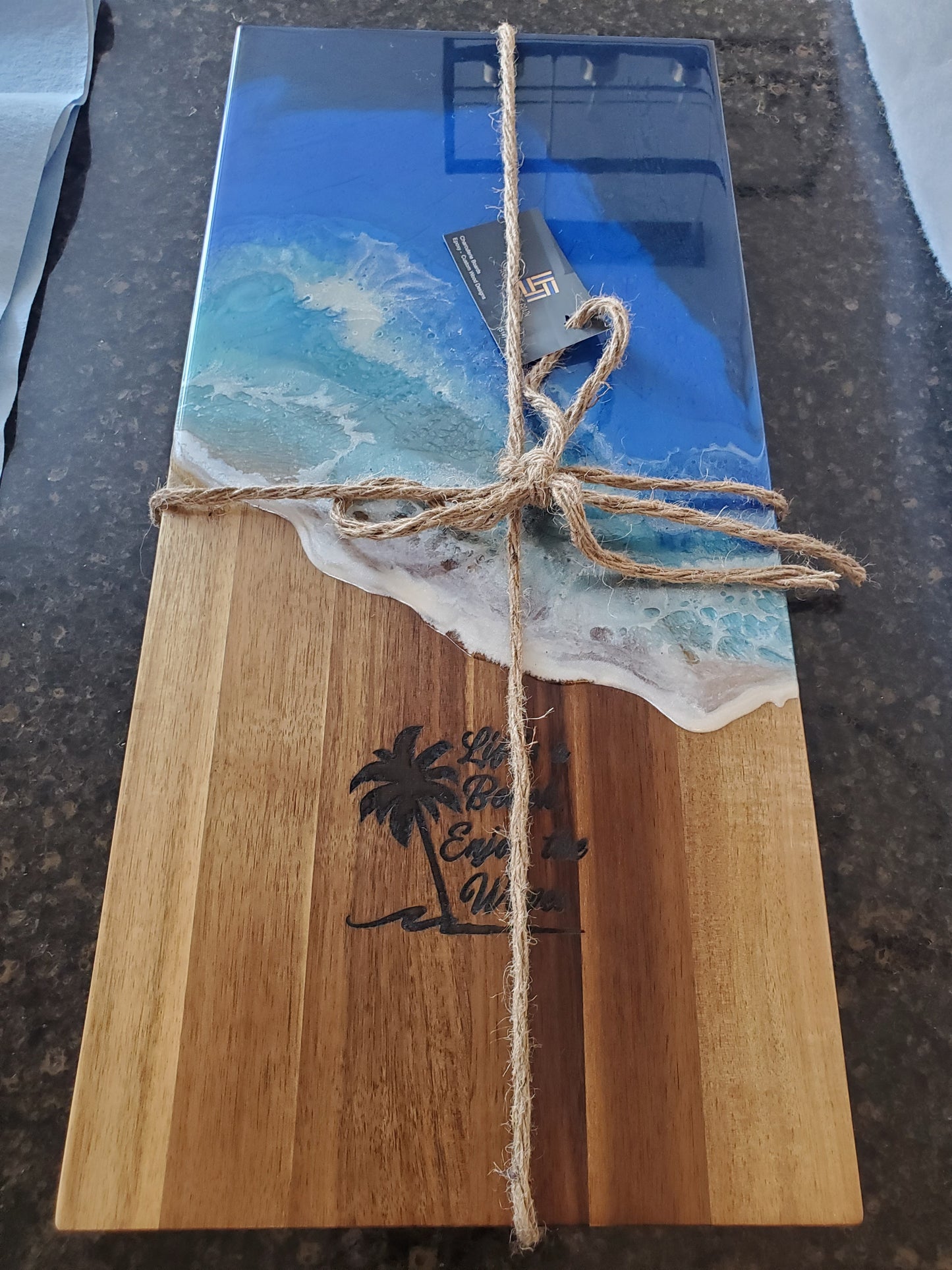 Ocean Resin Charcuterie Board with Custom Design