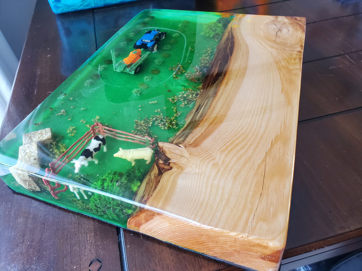 Custom Epoxy Charcuterie board Incorporating items