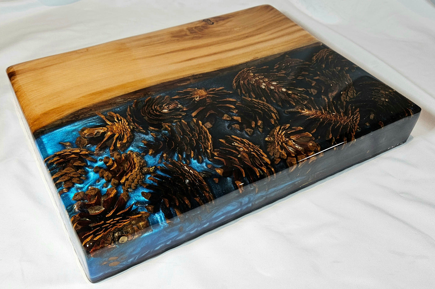 Custom Epoxy Charcuterie board Incorporating items