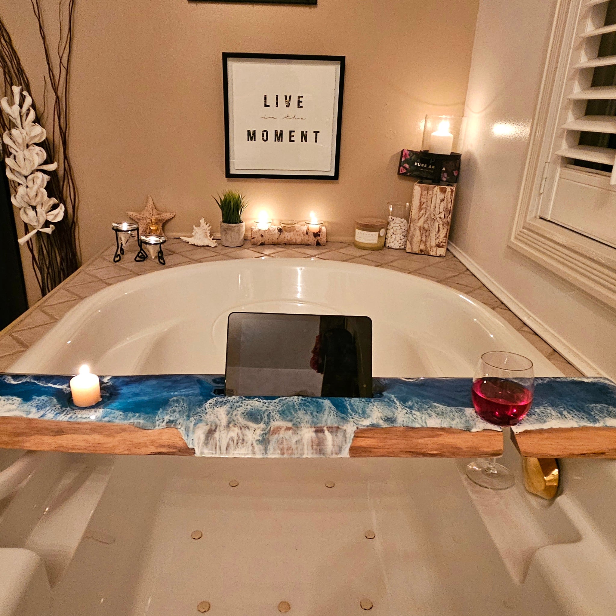 Epoxy Resin Bath wood Board for bathroom