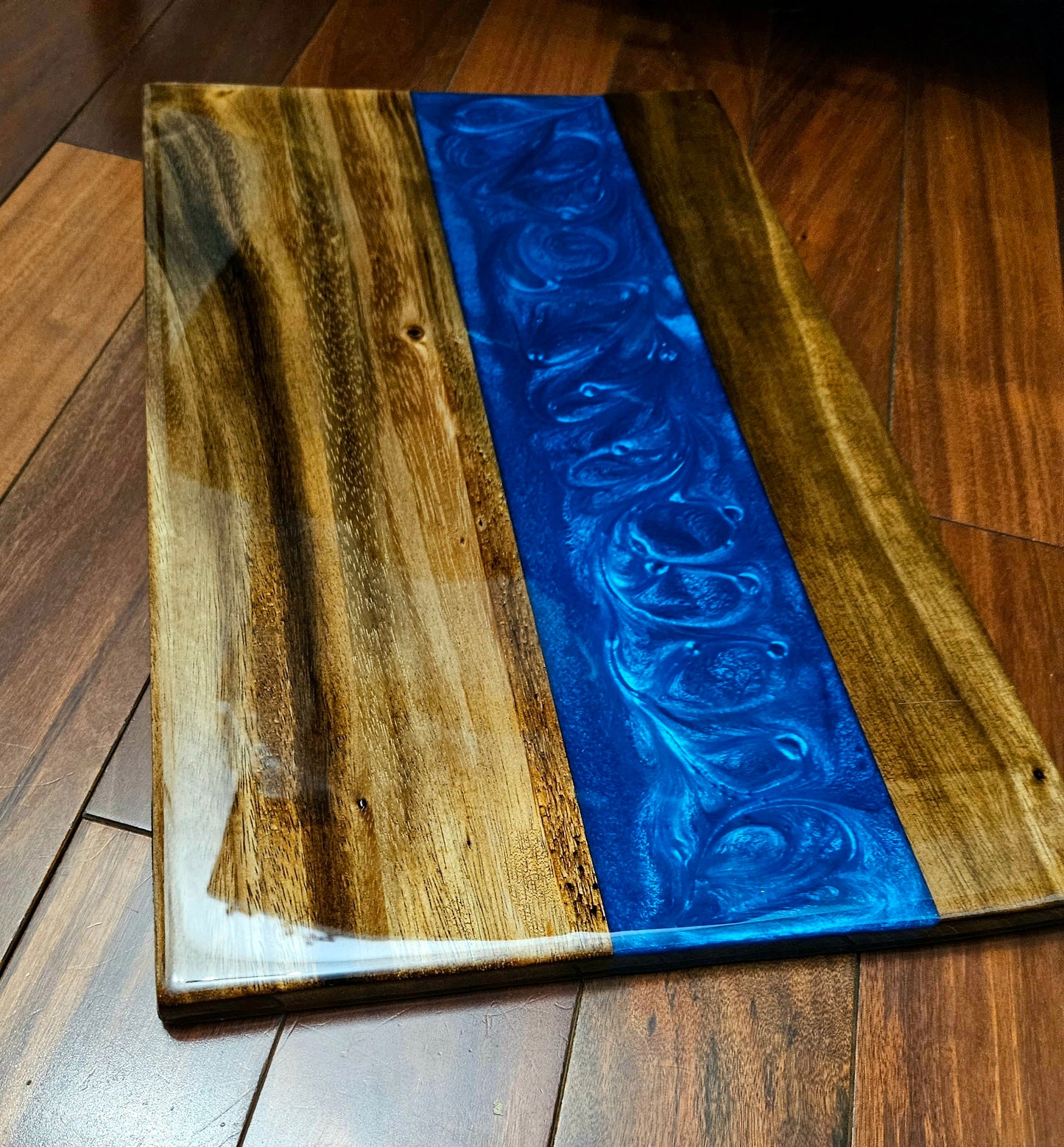 Custom Epoxy Charcuterie Board with Resin Strip