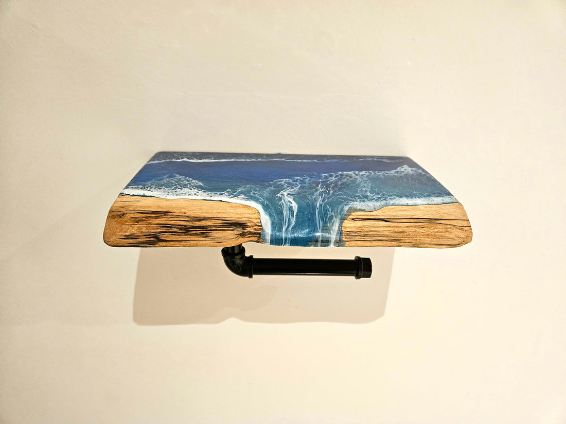 Wall resin wood shelf