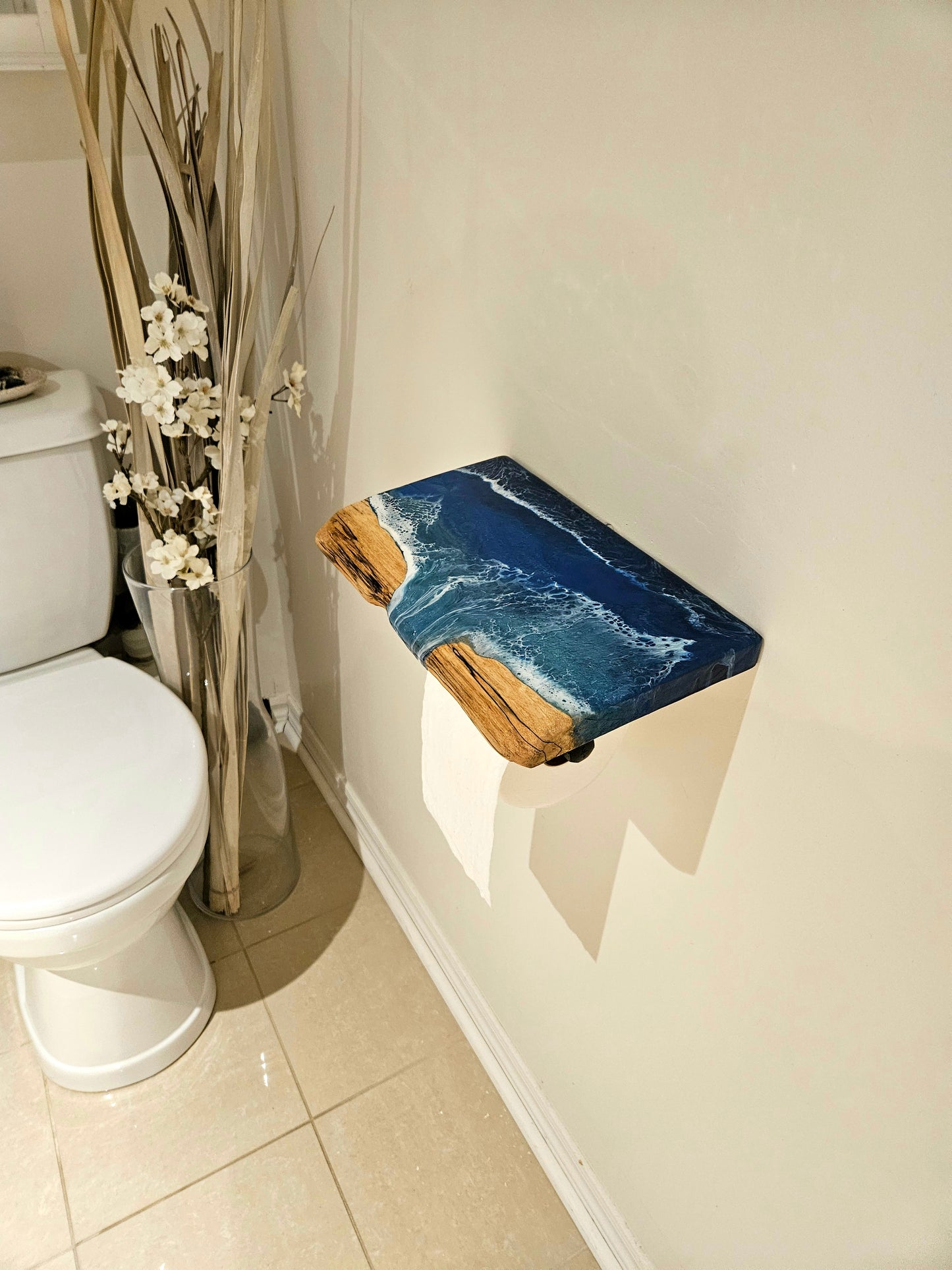 Toilet Paper Ocean Resin Shelf Holder