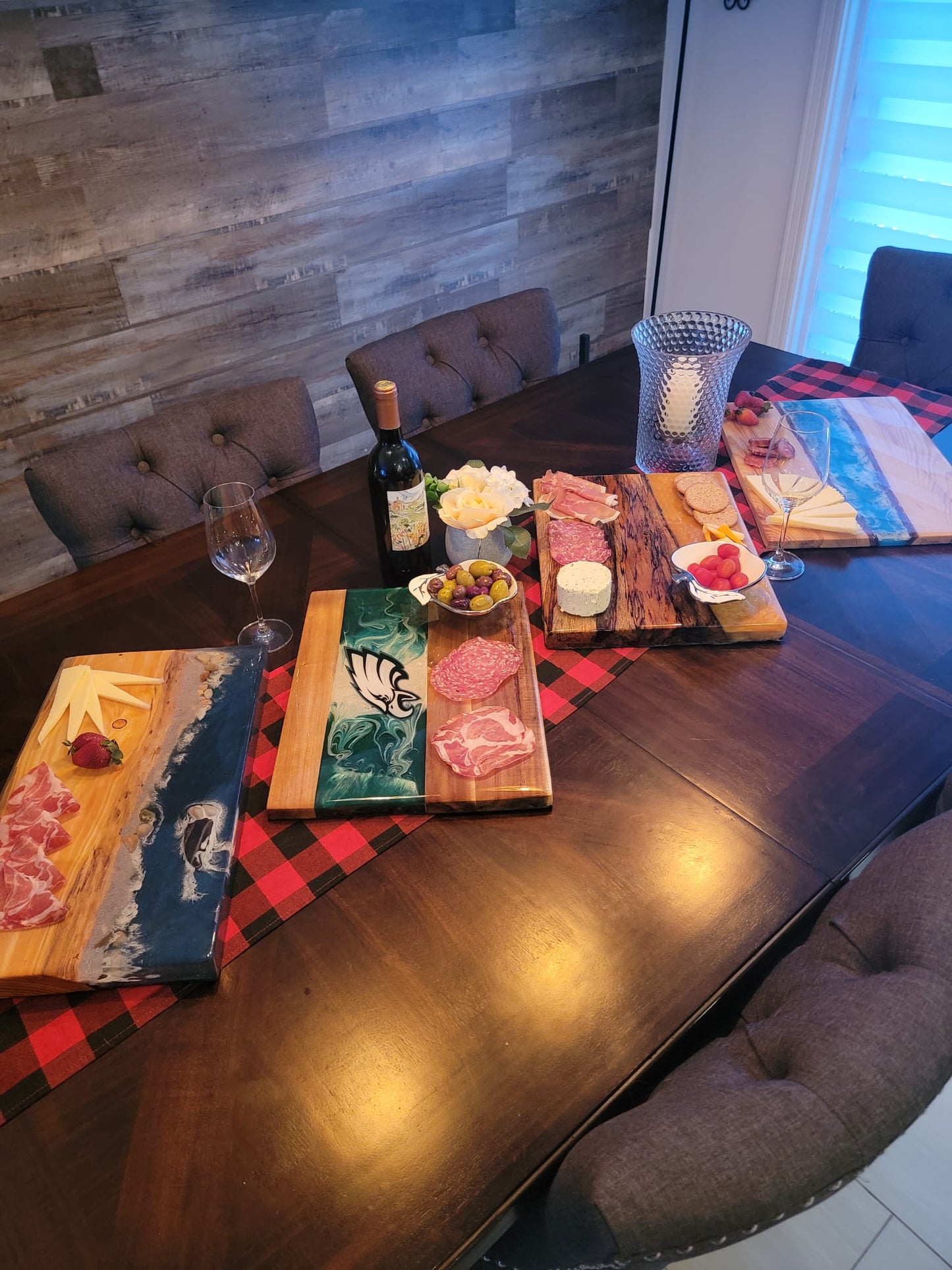 Custom Epoxy Charcuterie board Incorporating items