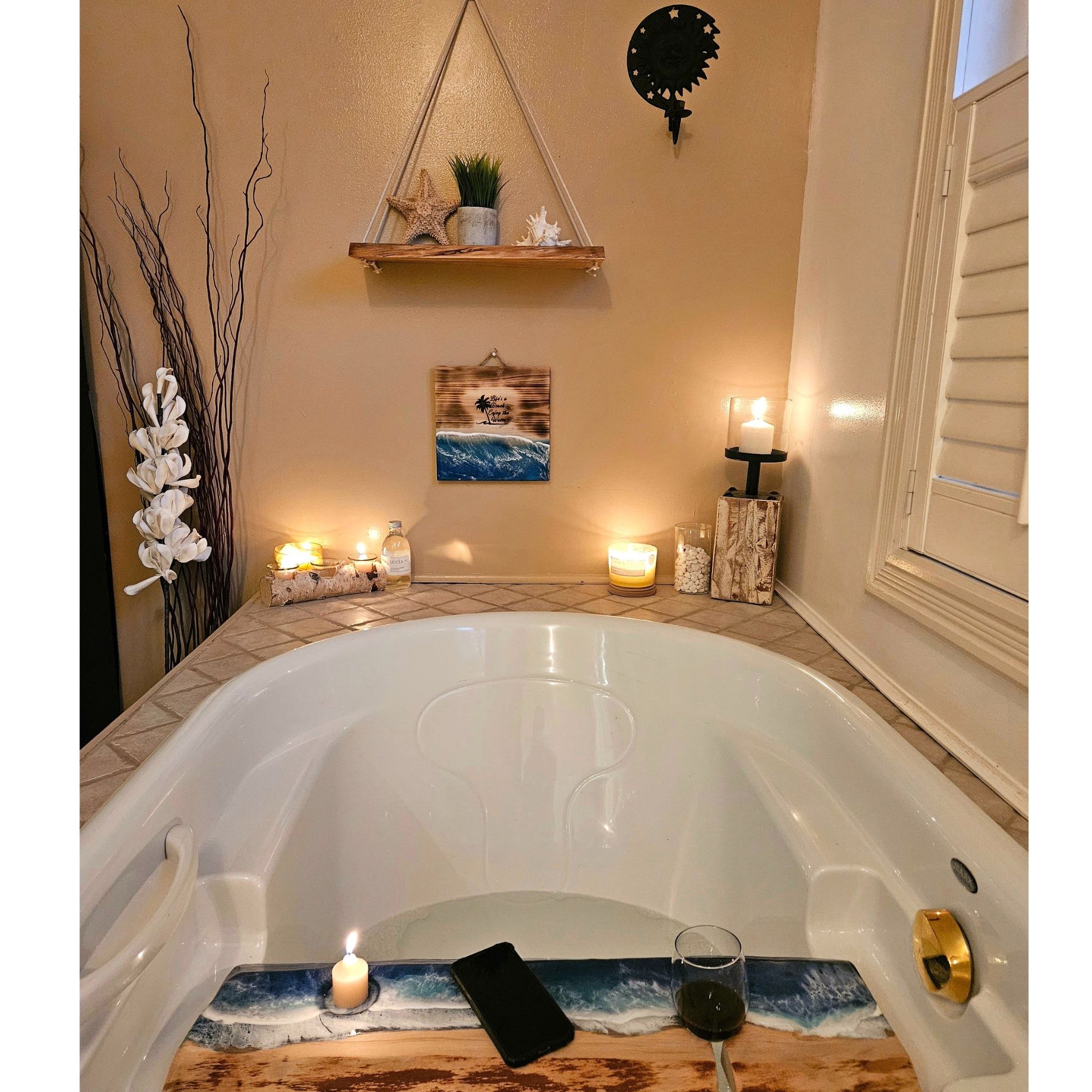 Wood Epoxy Resin Bath Tray