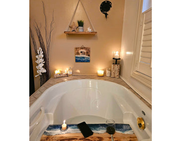 Wood Epoxy Resin Bath Tray