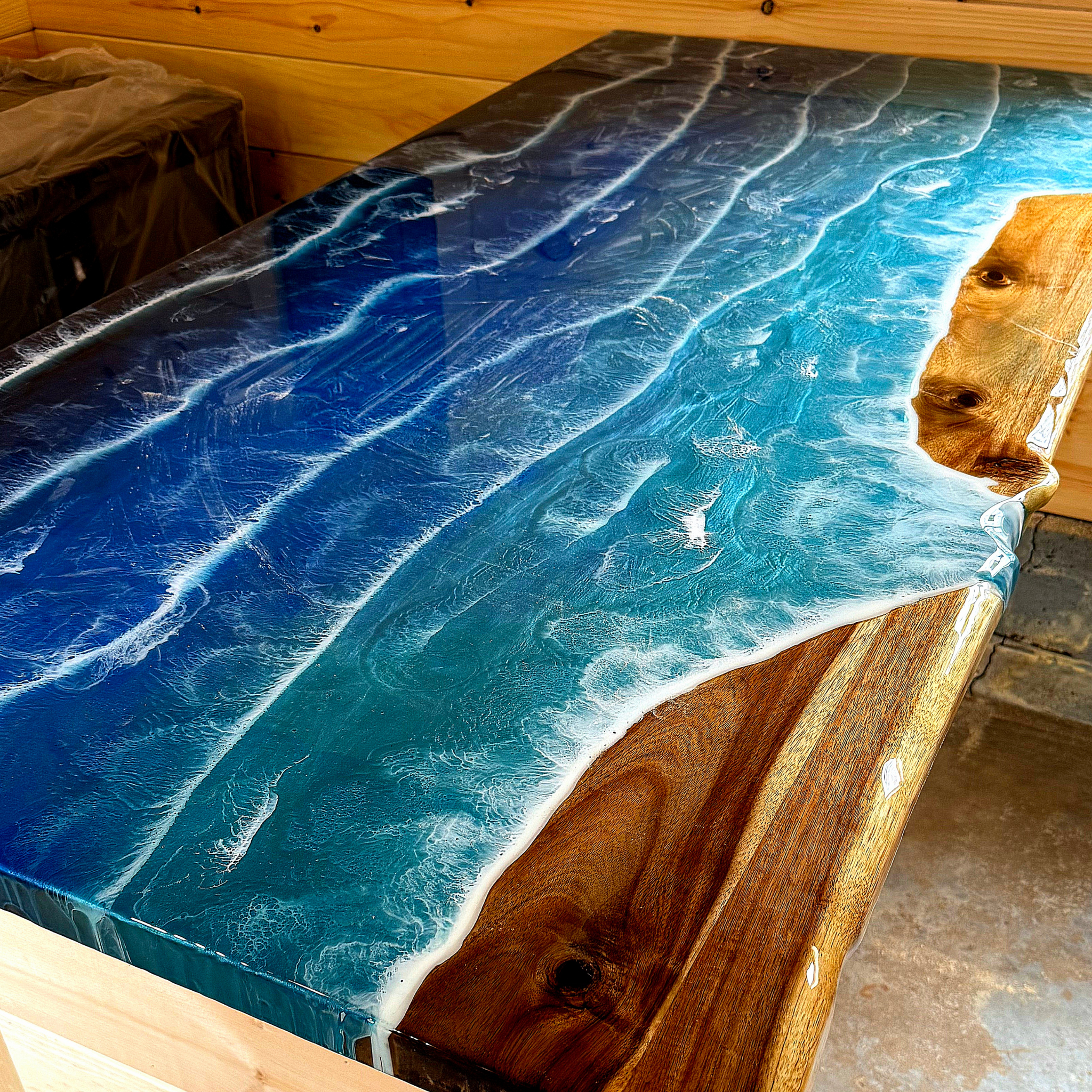 Ocean Resin Live Edge Bar Top / Countertop