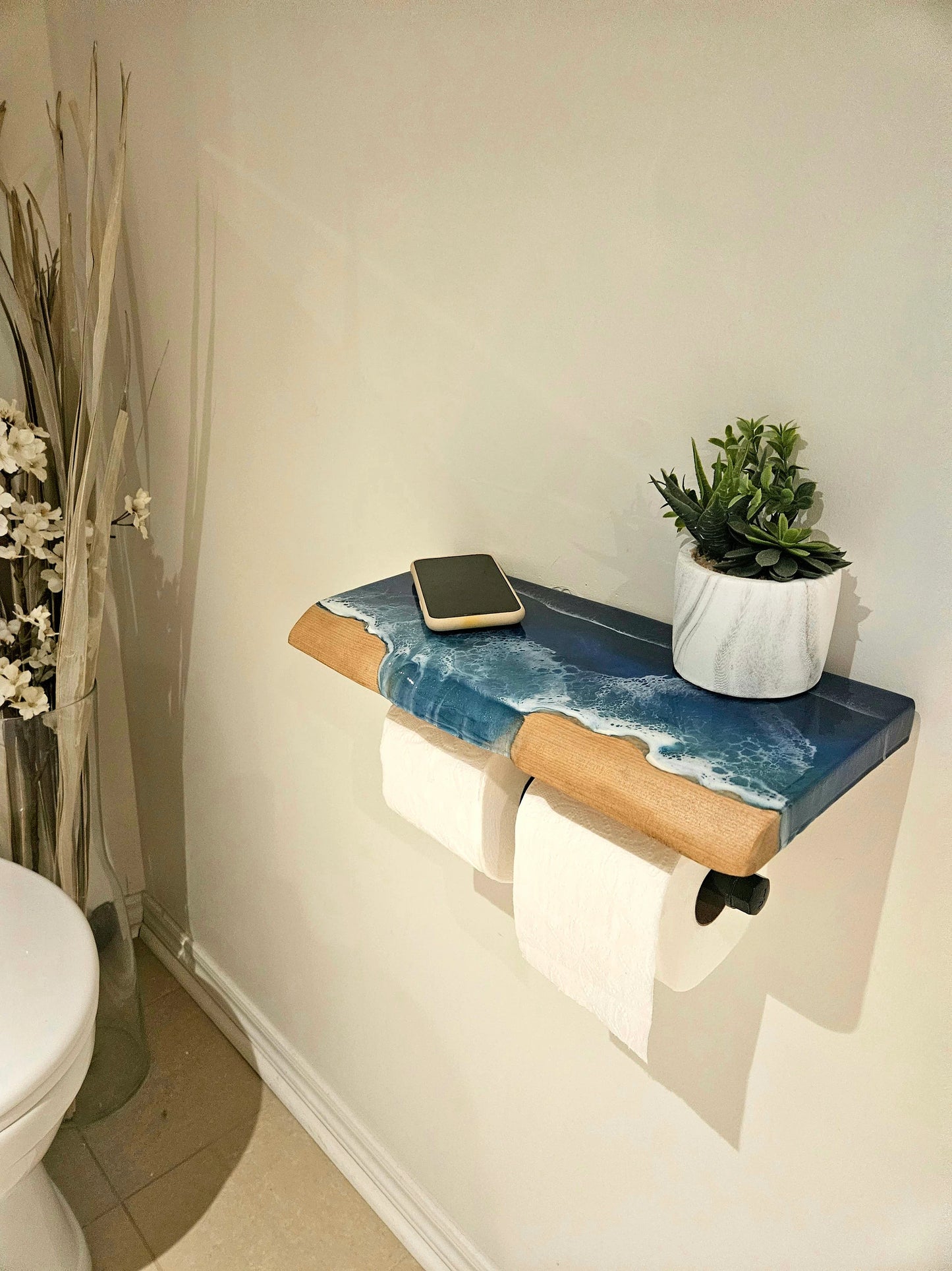 Toilet Paper Ocean Resin Shelf Holder